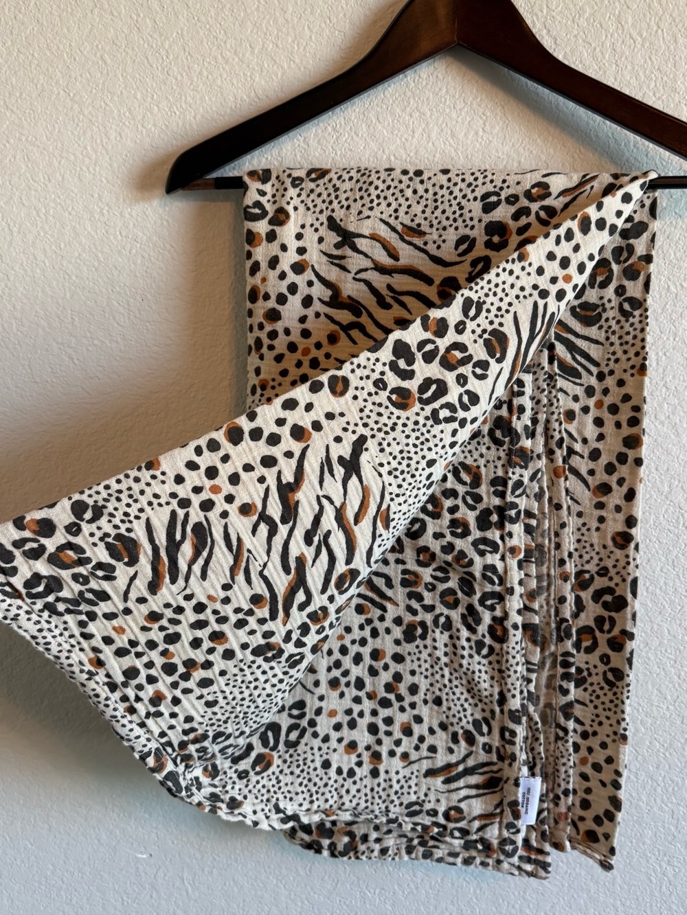 Nuzlin Organic Cotton Swaddle Blanket Nursing Cover Lightweight Animal Print